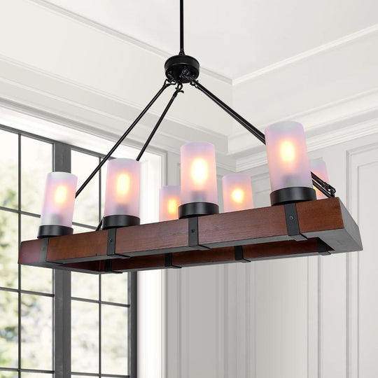 PendantLightia-8-Light Wood Farmhouse Chandelier-Chandeliers-Default Title-
