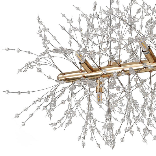 PendantLightia-9-light Linear Modern Crystal Chandelier-Chandeliers-Chrome-