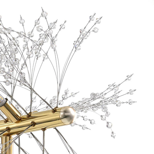 PendantLightia-9-light Linear Modern Crystal Chandelier-Chandeliers-Chrome-