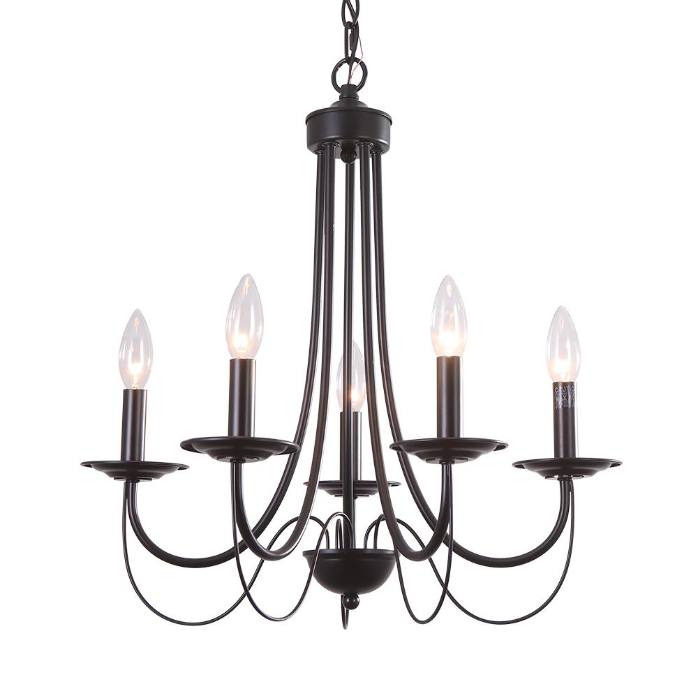 PendantLightia-Candle Style Simple Metal Chandelier-Chandeliers-Default Title-