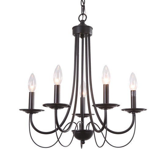 PendantLightia-Candle Style Simple Metal Chandelier-Chandeliers-Default Title-