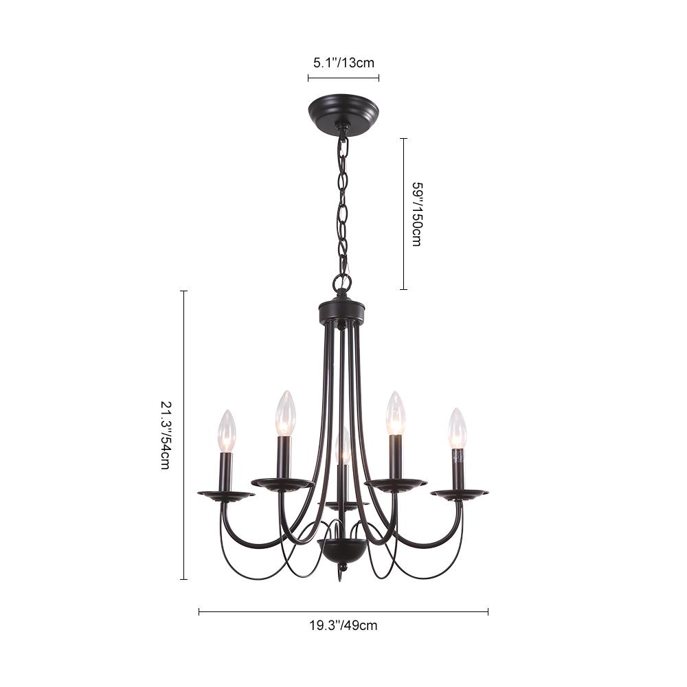PendantLightia-Candle Style Simple Metal Chandelier-Chandeliers-Default Title-