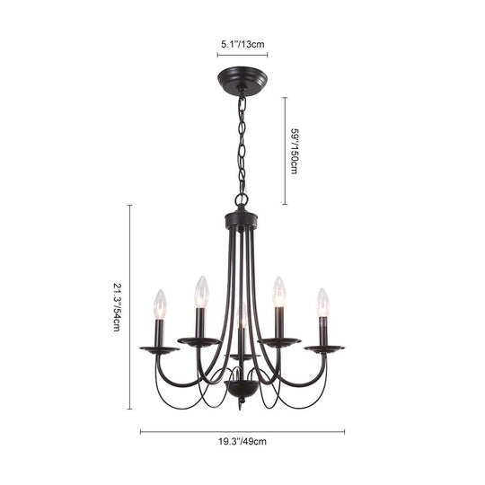 PendantLightia-Candle Style Simple Metal Chandelier-Chandeliers-Default Title-