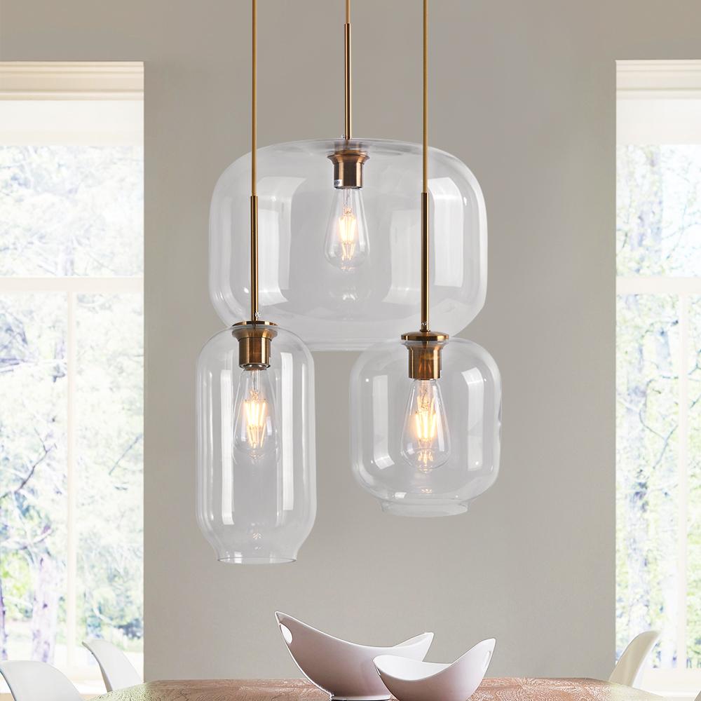 PendantLightia-Clear Glass Cluster Pendant Light-Pendants-Small-