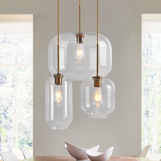 PendantLightia-Clear Glass Cluster Pendant Light-Pendants-Small-
