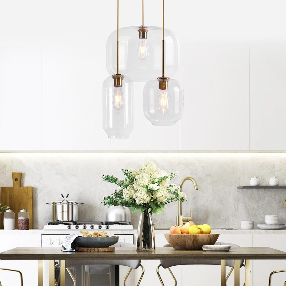PendantLightia-Clear Glass Cluster Pendant Light-Pendants-Small-