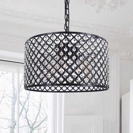 PendantLightia-Contemporary 3-light Crystal Drum Pendant Lighting-Pendants-Default Title-
