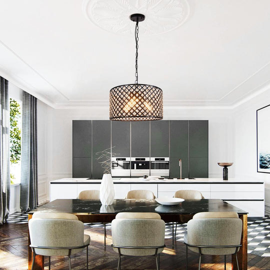 PendantLightia-Contemporary 3-light Crystal Drum Pendant Lighting-Pendants-Default Title-