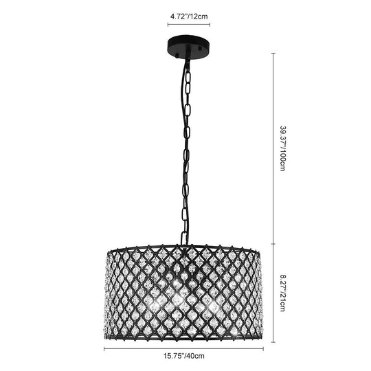 PendantLightia-Contemporary 3-light Crystal Drum Pendant Lighting-Pendants-Default Title-