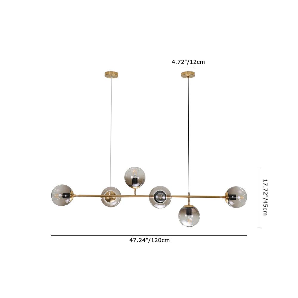 PendantLightia-Contemporary 6-light Globe Linear Pendant Lighting-Pendants-Default Title-