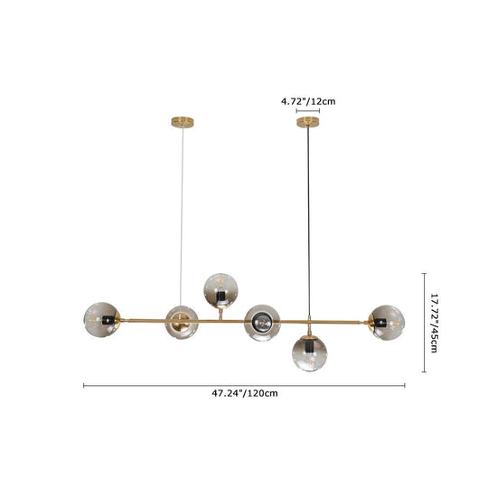 PendantLightia-Contemporary 6-light Globe Linear Pendant Lighting-Pendants-Default Title-