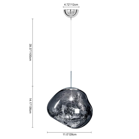 PendantLightia-Contemporary Irregular Melt Single Pendant Lights-Pendants-11''-Grey