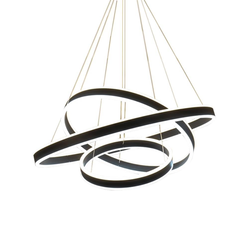 PendantLightia-Contemporary Minimalist Multi-Ring Led Circle Light-Pendants-1 Ring-White
