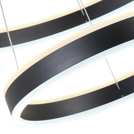 PendantLightia-Contemporary Minimalist Multi-Ring Led Circle Light-Pendants-1 Ring-White
