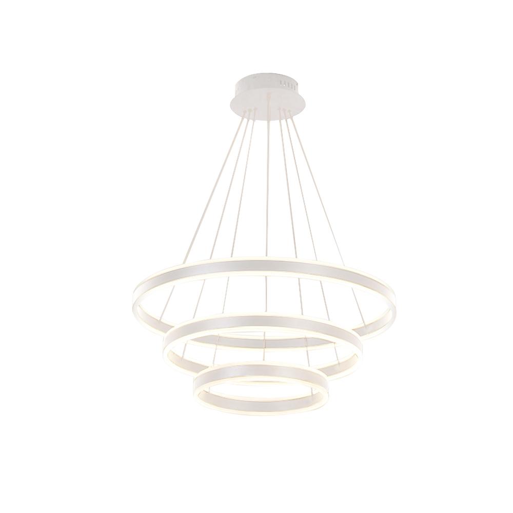 PendantLightia-Contemporary Minimalist Multi-Ring Led Circle Light-Pendants-3 Rings-White