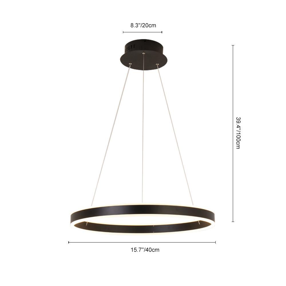 PendantLightia-Contemporary Minimalist Multi-Ring Led Circle Light-Pendants-3 Rings-White