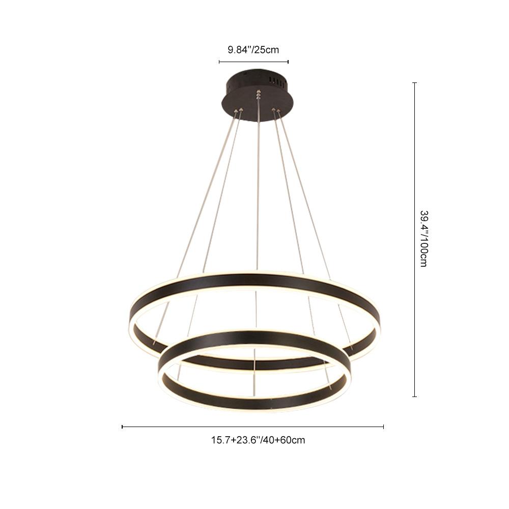 PendantLightia-Contemporary Minimalist Multi-Ring Led Circle Light-Pendants-3 Rings-White