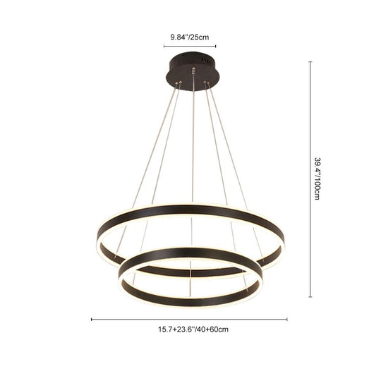 PendantLightia-Contemporary Minimalist Multi-Ring Led Circle Light-Pendants-3 Rings-White
