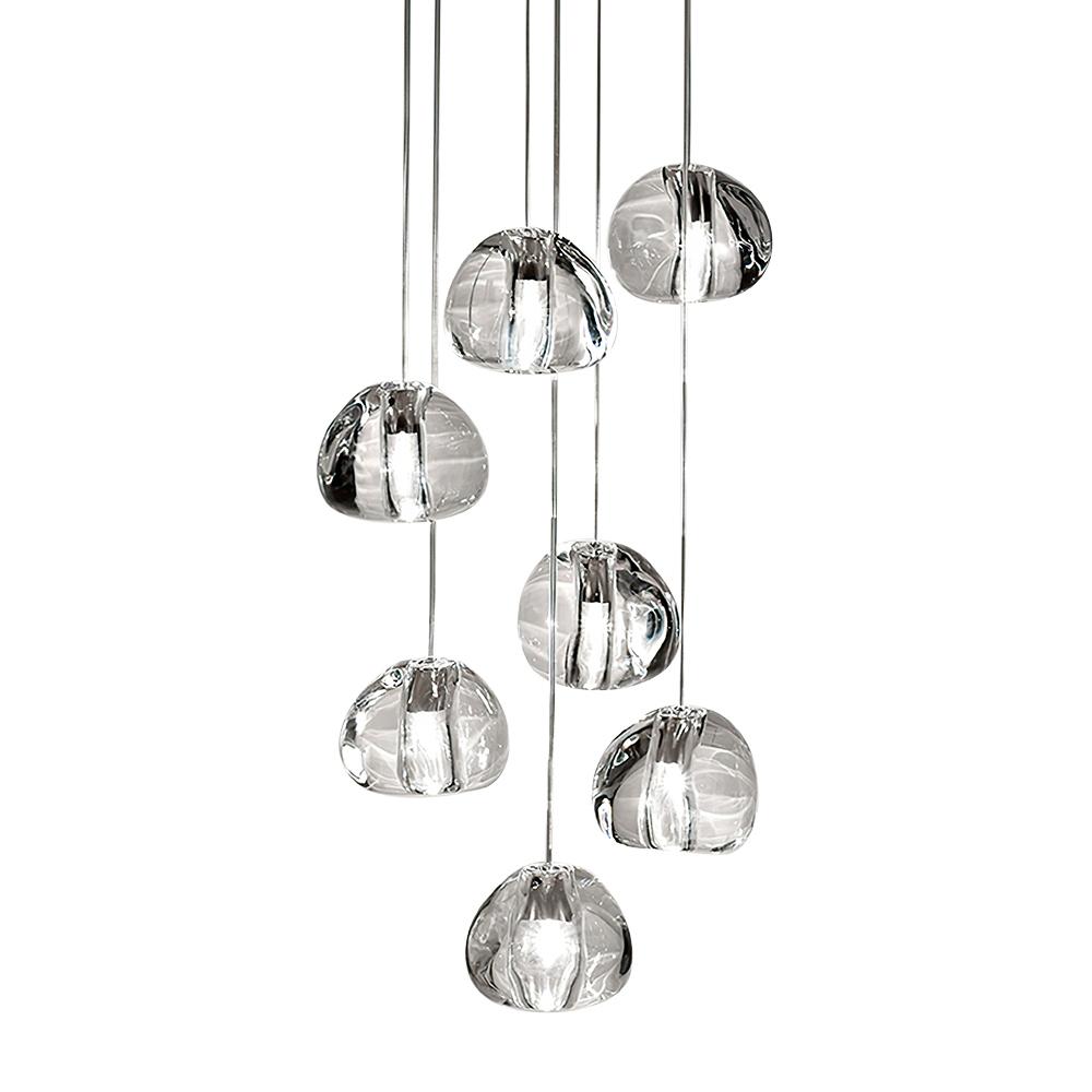 PendantLightia-Contemporary Waterfall Crystal Cluster Lights-Pendants-7 Lt-