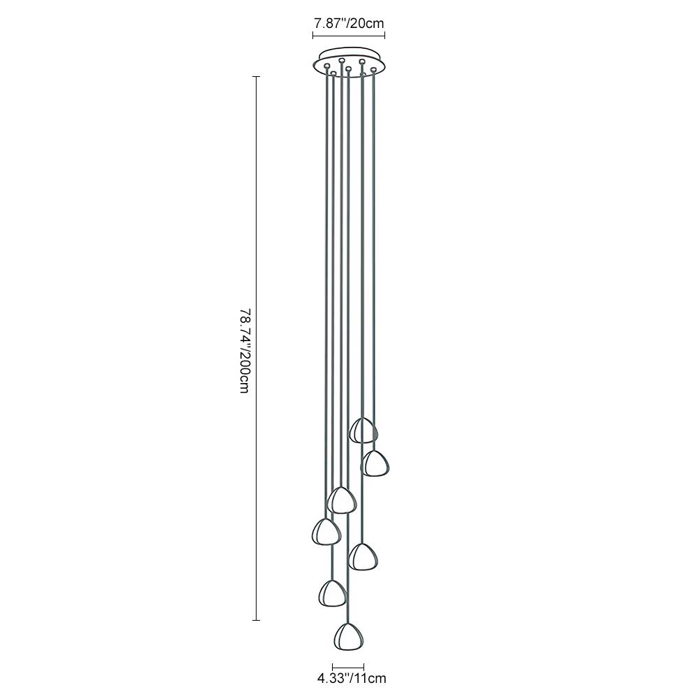 PendantLightia-Contemporary Waterfall Crystal Cluster Lights-Pendants-7 Lt-