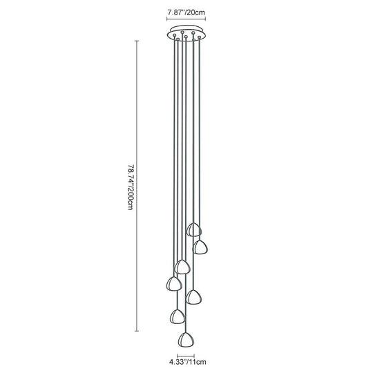 PendantLightia-Contemporary Waterfall Crystal Cluster Lights-Pendants-7 Lt-
