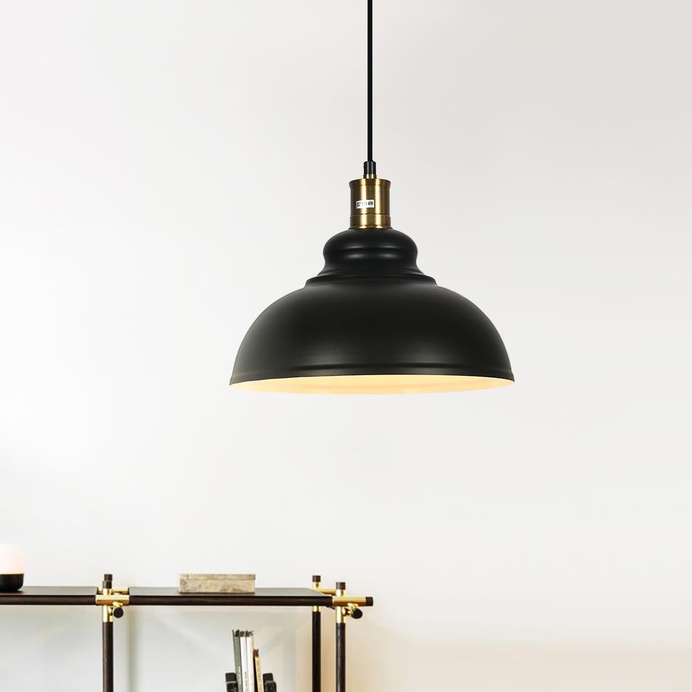 PendantLightia-Industrial Black Single Dome Light Fixture-Pendants-Default Title-