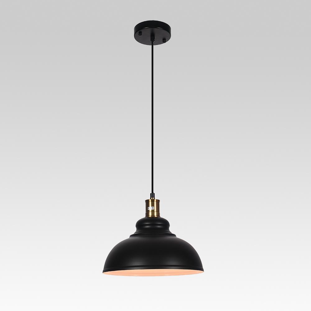 PendantLightia-Industrial Black Single Dome Light Fixture-Pendants-Default Title-