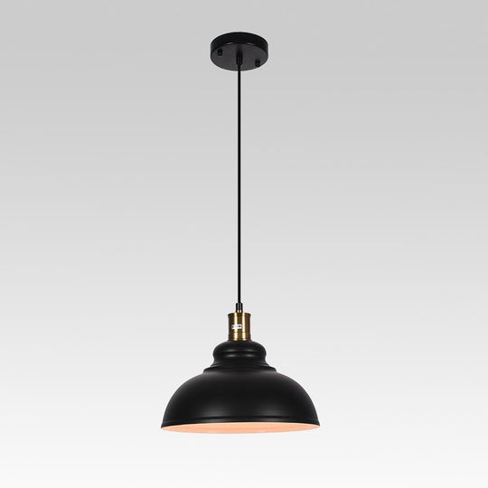 PendantLightia-Industrial Black Single Dome Light Fixture-Pendants-Default Title-