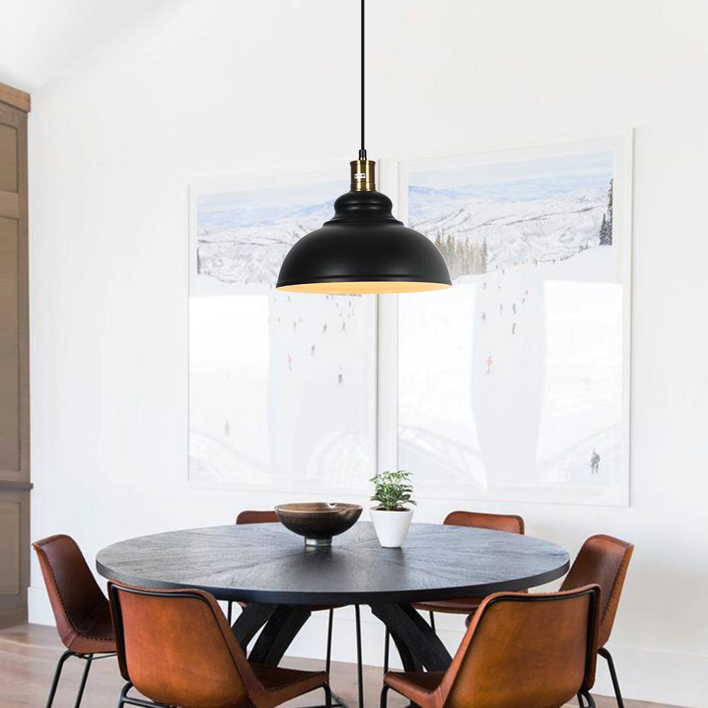 PendantLightia-Industrial Black Single Dome Light Fixture-Pendants-Default Title-