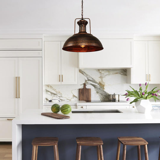 PendantLightia-Industrial Rusty Dome Pendant Light-Pendants-Default Title-