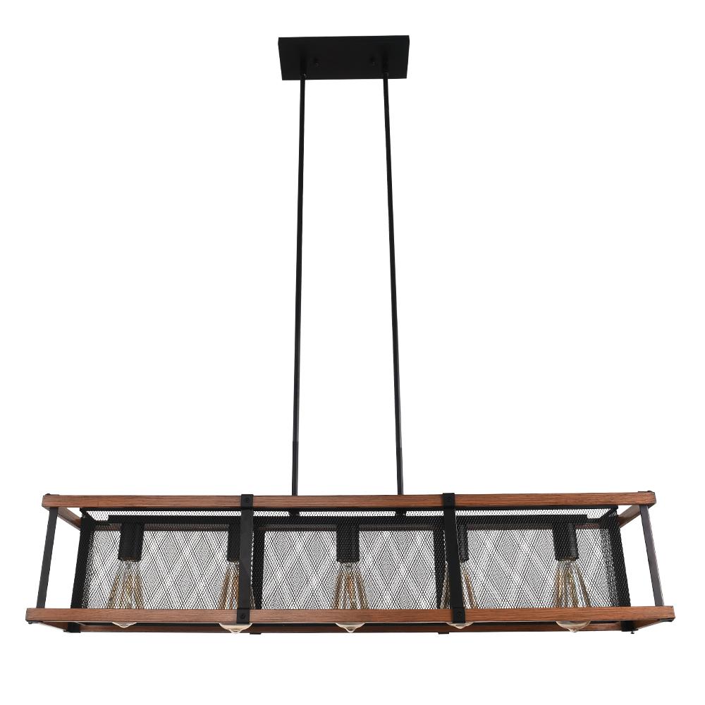 PendantLightia-Kitchen Island Rectangular Farmhouse Chandelier-Chandeliers-Default Title-