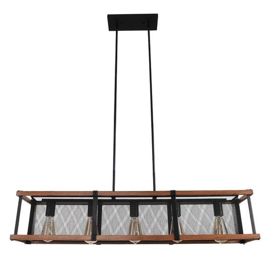 PendantLightia-Kitchen Island Rectangular Farmhouse Chandelier-Chandeliers-Default Title-