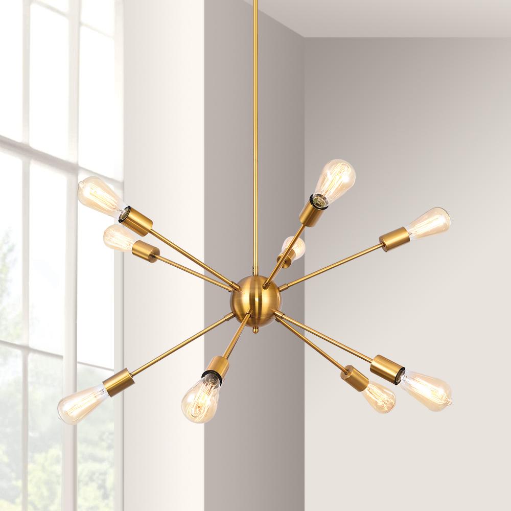 PendantLightia-Mid-Century 10-Light Sputnik Chandelier-Chandeliers-Default Title-