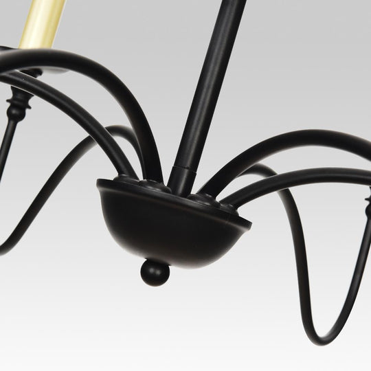 PendantLightia-Mid-Century 6-Light Candle Chandelier-Chandeliers-Black-