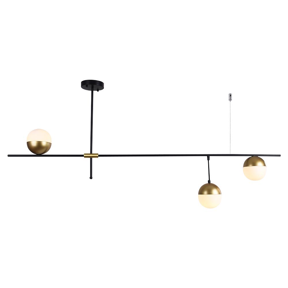 PendantLightia-Mid-century Modern Glass Globe Linear Chandelier-Chandeliers-Default Title-