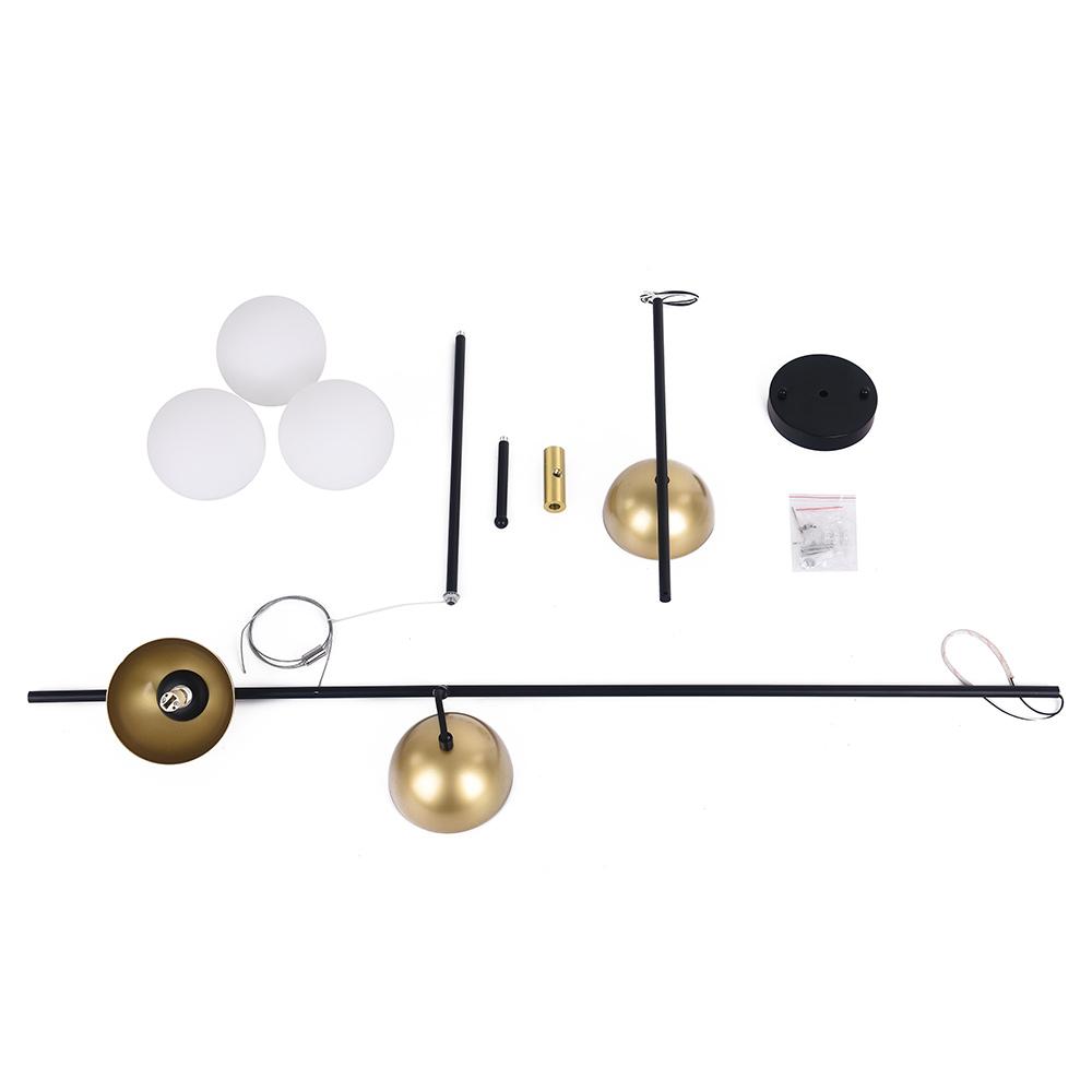 PendantLightia-Mid-century Modern Glass Globe Linear Chandelier-Chandeliers-Default Title-