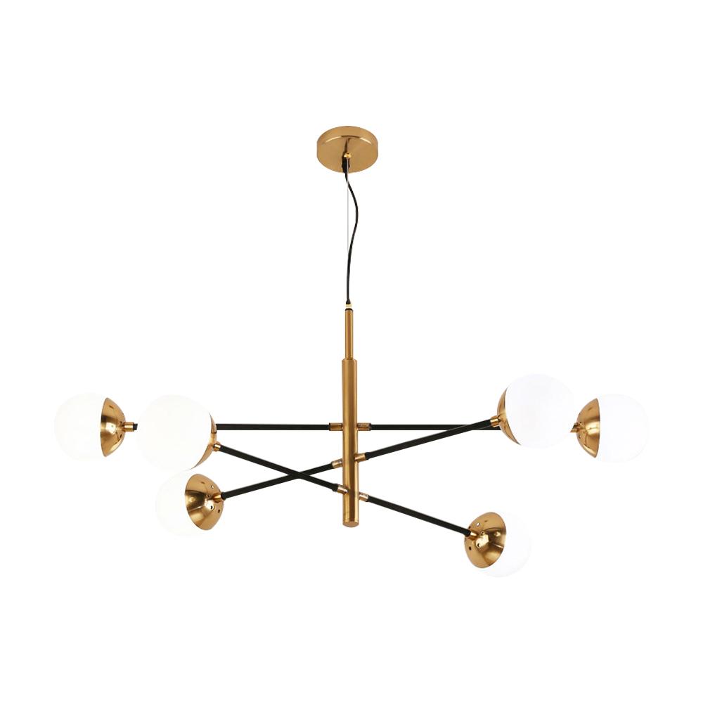 PendantLightia-Mid-century Modern Glass Globe Sputnik Chandelier-Chandeliers-6Lt-
