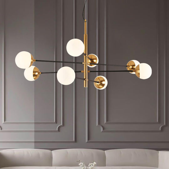PendantLightia-Mid-century Modern Glass Globe Sputnik Chandelier-Chandeliers-6Lt-