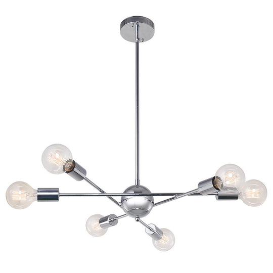 PendantLightia-Mid-Century Modern Metal Sputnik Chandelier-Chandeliers-Chrome-6Lt