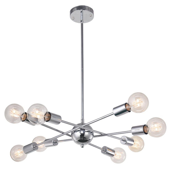 PendantLightia-Mid-Century Modern Metal Sputnik Chandelier-Chandeliers-Chrome-8Lt