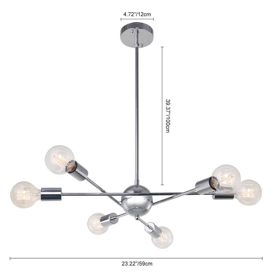 PendantLightia-Mid-Century Modern Metal Sputnik Chandelier-Chandeliers-Chrome-8Lt