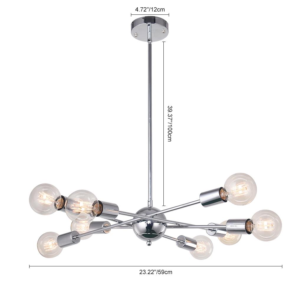 PendantLightia-Mid-Century Modern Metal Sputnik Chandelier-Chandeliers-Chrome-8Lt