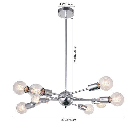 PendantLightia-Mid-Century Modern Metal Sputnik Chandelier-Chandeliers-Chrome-8Lt