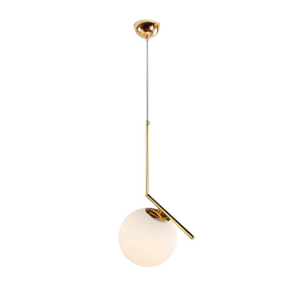 PendantLightia-Minimalist Opal Shade Single Globe Pendant Light-Pendants-Polished Nickel-11''
