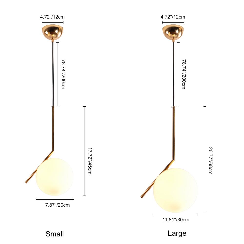 PendantLightia-Minimalist Opal Shade Single Globe Pendant Light-Pendants-Polished Nickel-11''