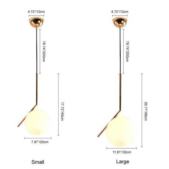 PendantLightia-Minimalist Opal Shade Single Globe Pendant Light-Pendants-Polished Nickel-11''