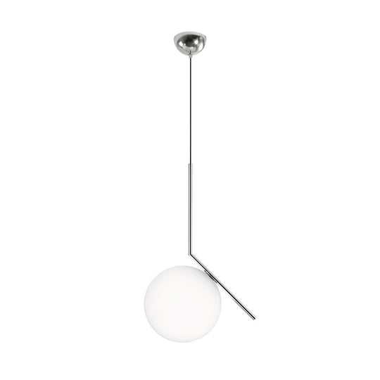 PendantLightia-Minimalist Opal Shade Single Globe Pendant Light-Pendants-Polished Nickel-11''