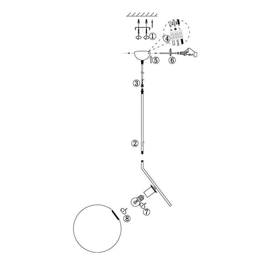 PendantLightia-Minimalist Opal Shade Single Globe Pendant Light-Pendants-Polished Nickel-11''