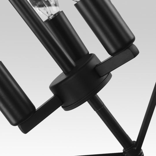 PendantLightia-Modern 3-Light Black Candle Geometric Chandelier-Chandeliers-Default Title-