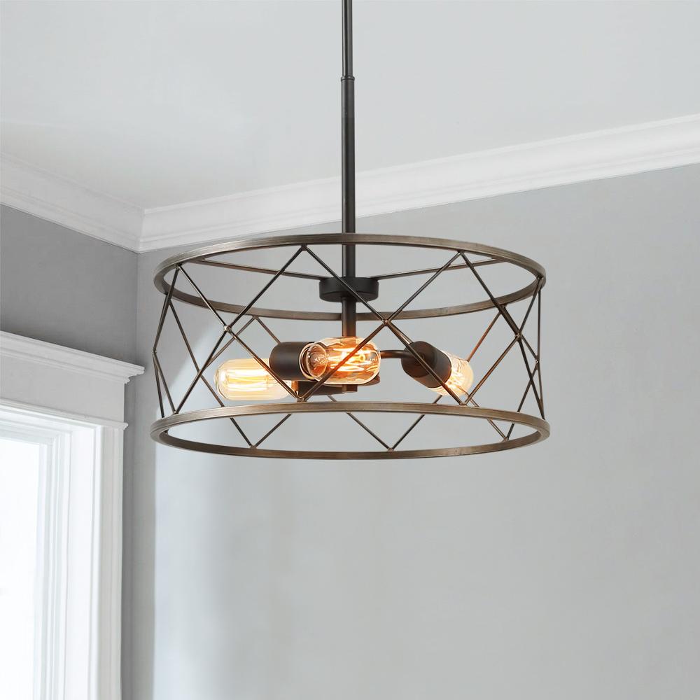 PendantLightia-Modern 3-light Metal Drum Pendant Lighting-Pendants-Default Title-